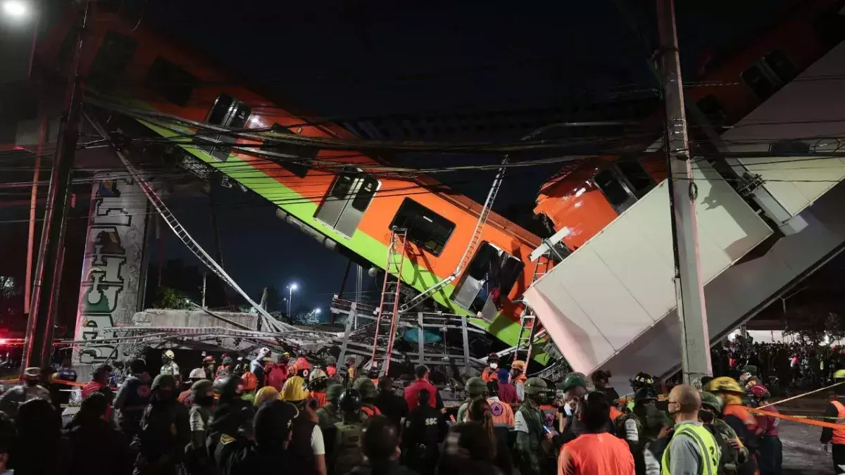 Bridge collapses in Mexico as metro train passes, at least 20 dead and counting