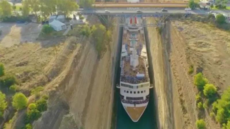This Huge Cruise Ship Squeezed Through A Tiny Canal And Made It Out Without A Scratch