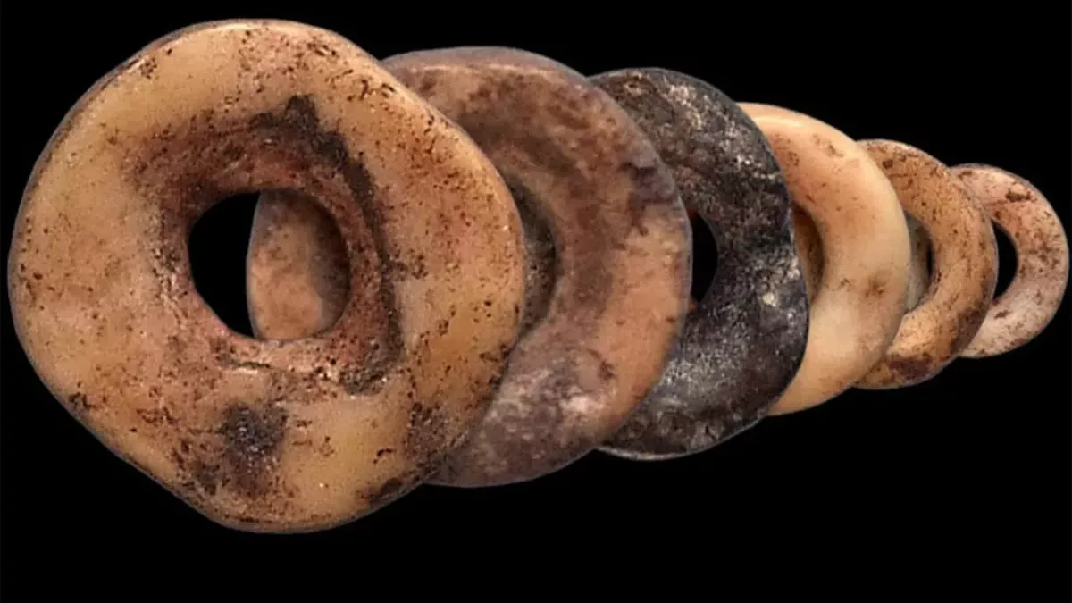 Ostrich egg shells were used as beads