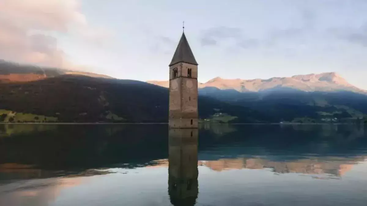 Submerged under water since 1950, an Italian village has emerged from Lake