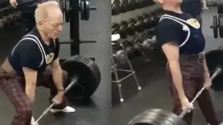 He may be 89 years old, but this man lifts heavy!