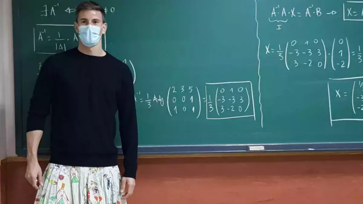 Male teachers are wearing skirts in Spain to stand in solidarity against gender discrimination 