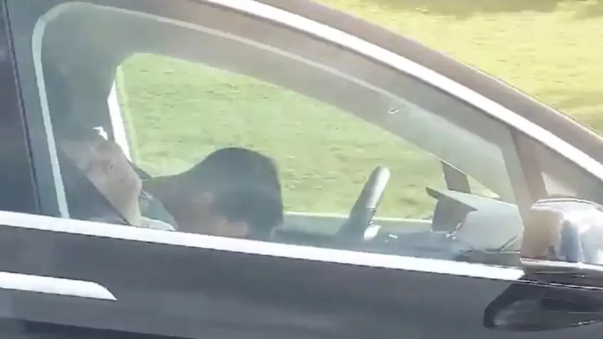 Man falls asleep at the wheel of his Tesla on the highway