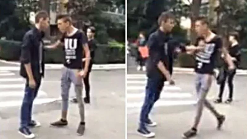 Tough Guy Runs Away From A Fight With Another Teenager
