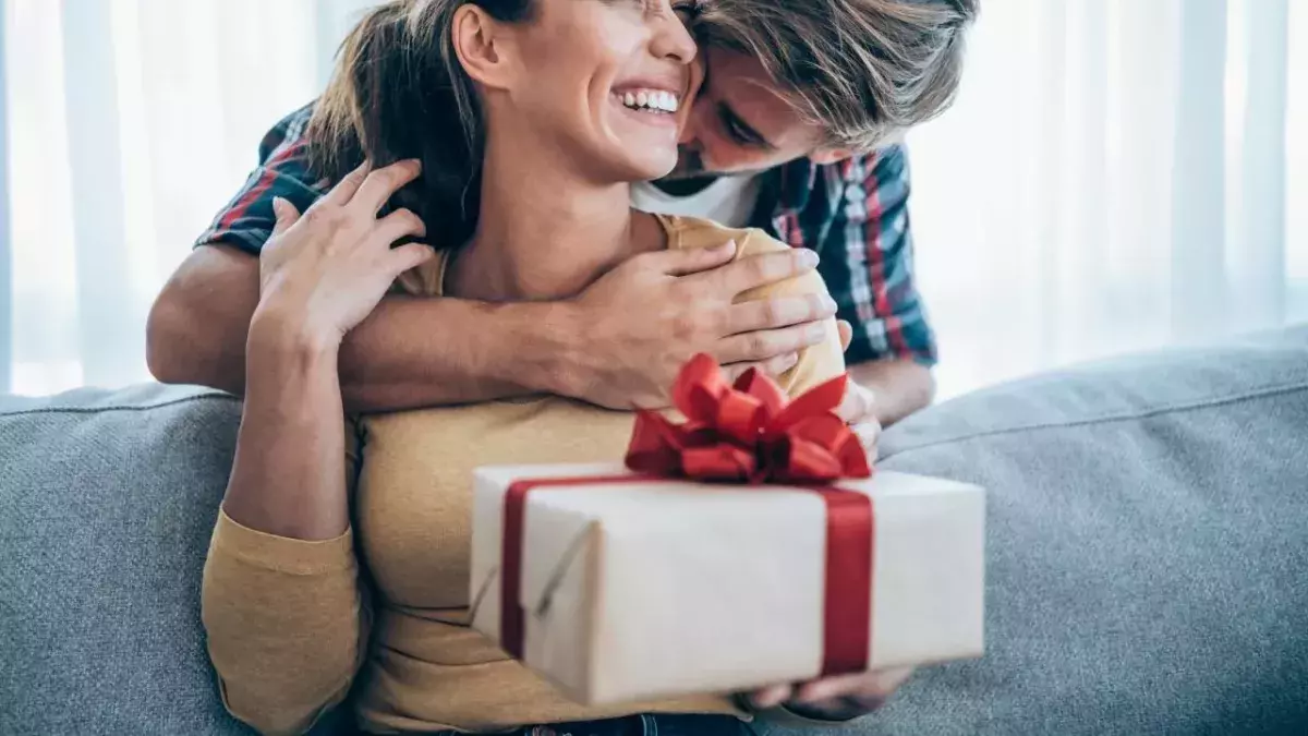 Woman receiving gift