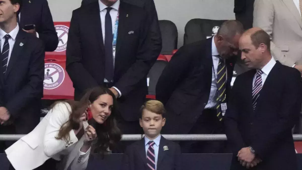 The Duke of Cambridge was at the stadium with wife Kate and son George.