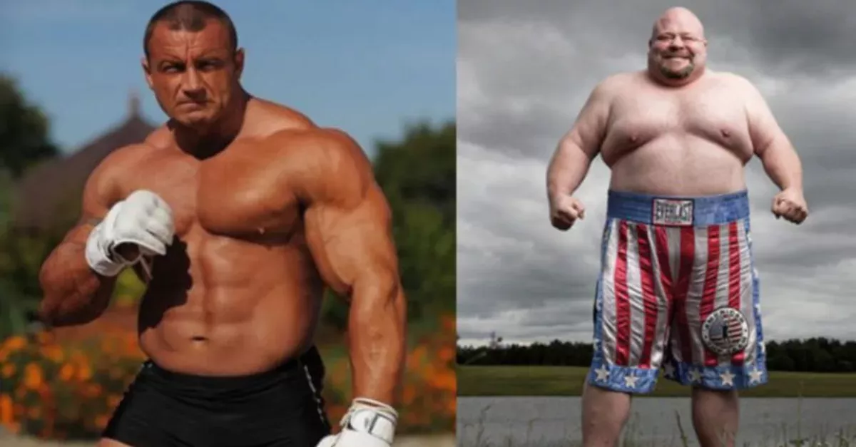 Watch what happened when the strongest man in the world faced off against the largest boxer!