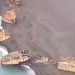 Sunken World War II ships revealed by volcanic activity in Japan