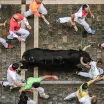 Bull running in Spain 