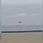A cruise ship floating on air