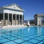 The Neptune Pool of Hearst Castle. This awesome outdoor swimming pool is in California and is open 24 hours a day!