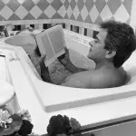 Professor holds online class from a bath tub