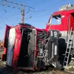 Train derailed at the station.