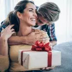 Woman receiving gift