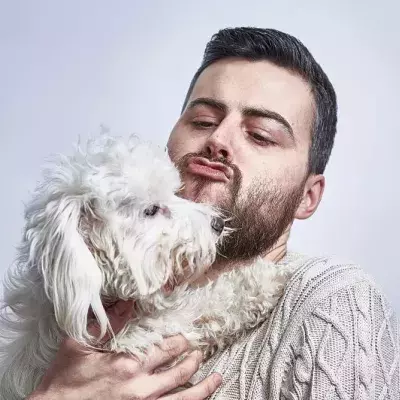 Bearded Man and Dog
