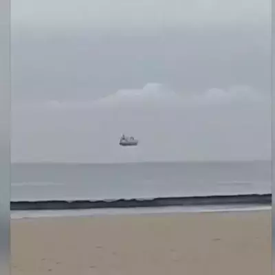 A cruise ship floating on air