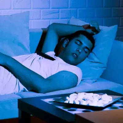 Falling asleep in front of the TV