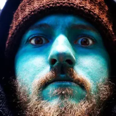 This man tattooed his entire body blue