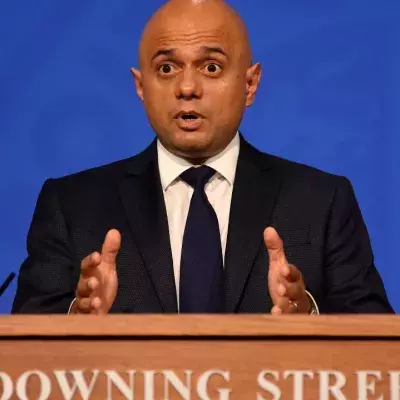 Sajid Javid speaking at a Downing Street press conference