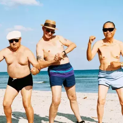 Secure your swimming trunks!