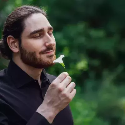 Smelling the flowers