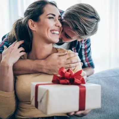 Woman receiving gift