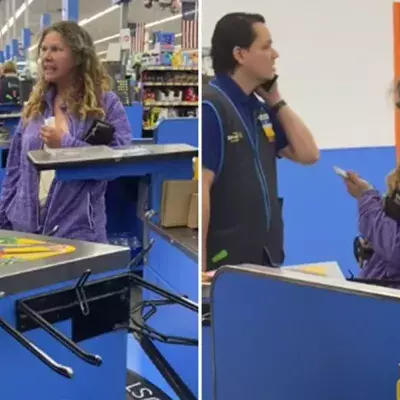 woman spits