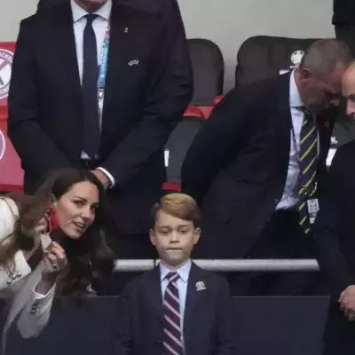 The Duke of Cambridge was at the stadium with wife Kate and son George.