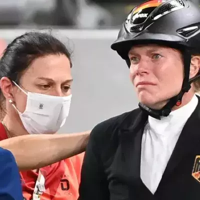 Coach caught abusing horse during Olympic showjumping event