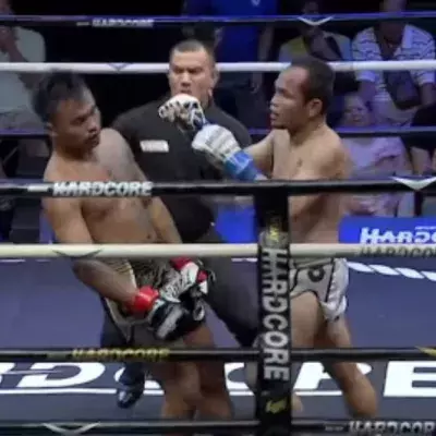 A Muay Thai Fighter Sent Both His Opponent And The Referee To The Ground