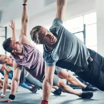 You can work your abs and quads with a single static exercise