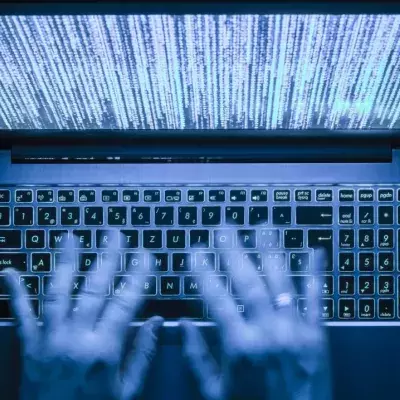 Hacker and his laptop