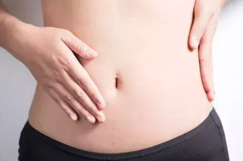 A belly that swells after meals