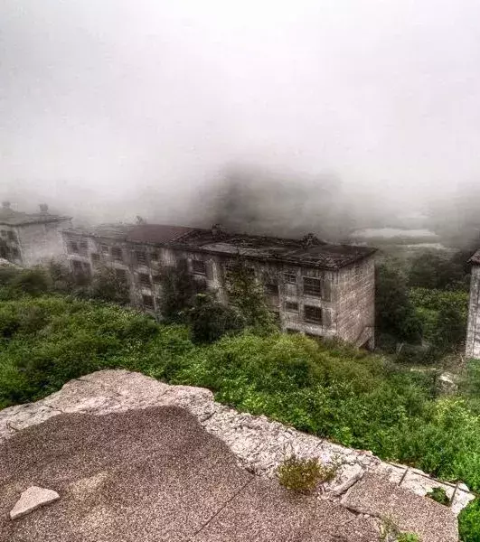 The sulphur mines of Matsuo in Japan