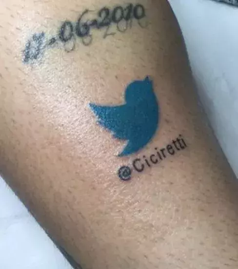 Amato Ciciretti got a tattoo of... his Twitter account