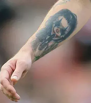 Damien Delaney, from Crystal Palace, went for a clown tattoo