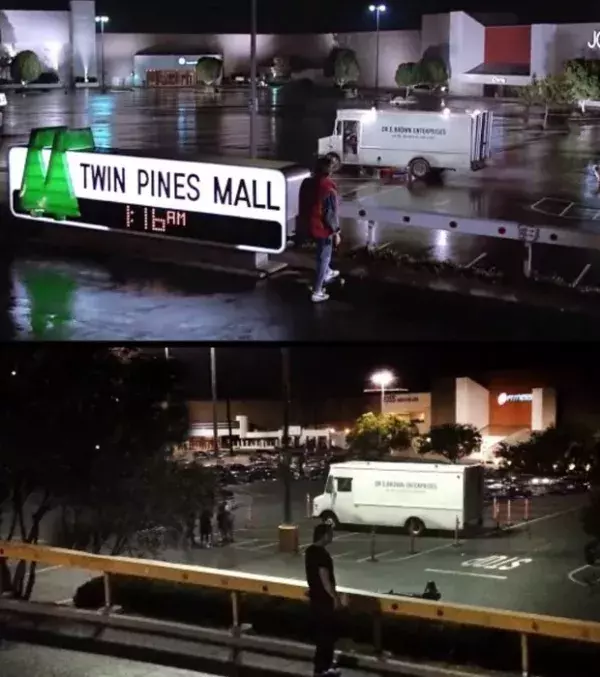 1985 - 2015. ‘Back to the Future’ at Puente Hills Mall in Los Angeles
