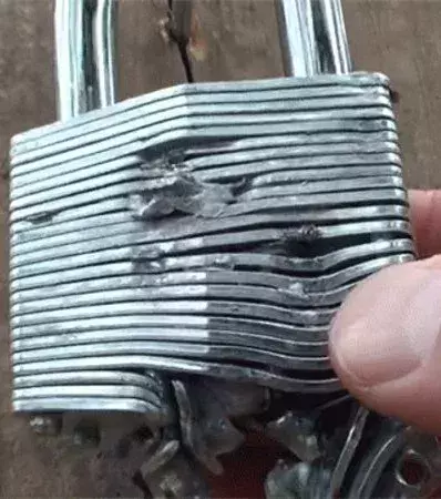It is incredibly difficult to break open a padlock with a handgun. With a smaller calibre gun, it’s near impossible to accomplish.